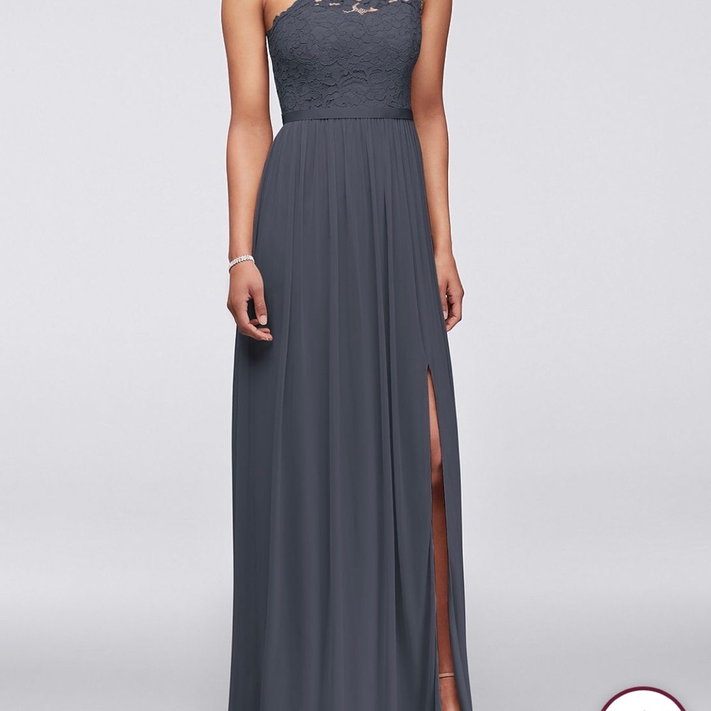 Gray lace top dress